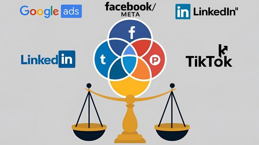 Comparison of Google Ads with Facebook Ads, LinkedIn Ads, and TikTok Ads